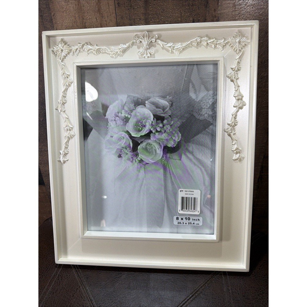 The Cellar Wedding Collection Cream Photo Frame Pearl Garland Relief Art 8x10